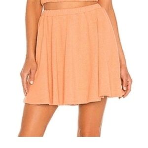 Free People FP Beach Women’s Orange Textured Knit‎ Skater Skirt Size Small